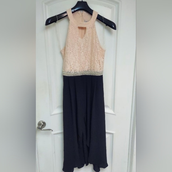 NWT LOVE JAYNE BLUSH TOP BLACK BOTTOM ROMPER SIZE 20.5 SUPER CUTE - Picture 2 of 11